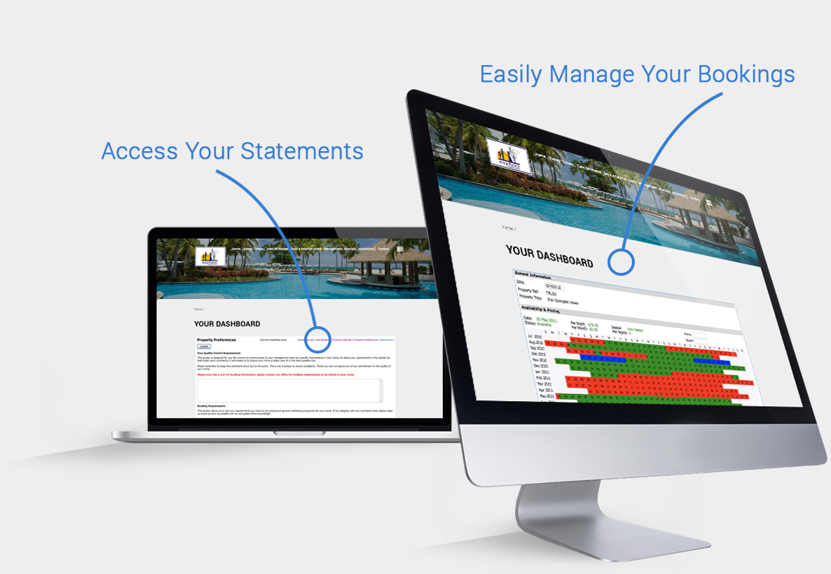 Vacation home management Owner Dashboard